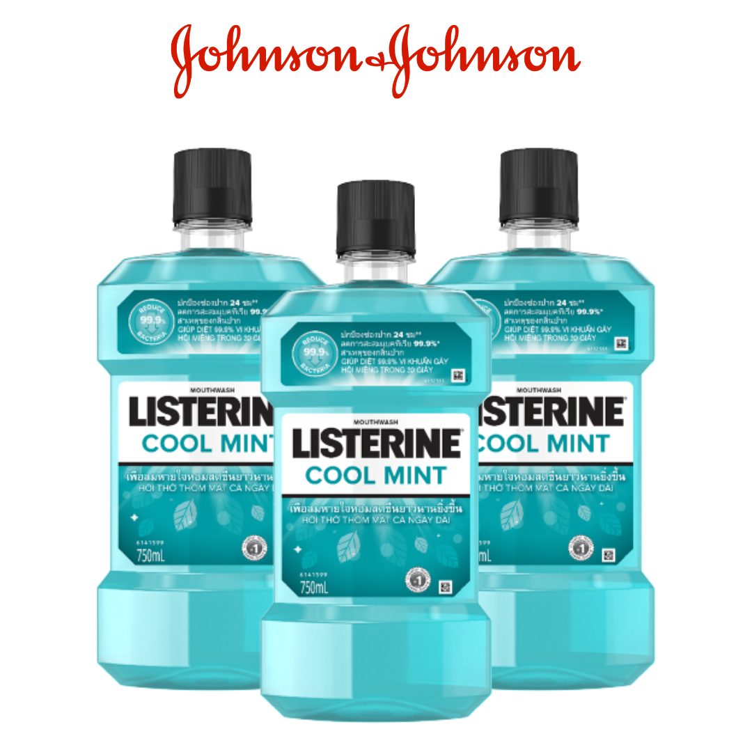 Combo 3 Nước Súc Miệng Giữ Hơi Thở Thơm Mát Listerine Coolmint 750ml