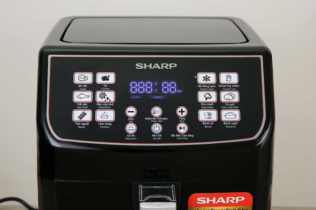 Nồi Chiên Không Dầu Điện Tử Sharp KF-AF55EV-BK (5.5 Lít) – Hàng Chính Hãng