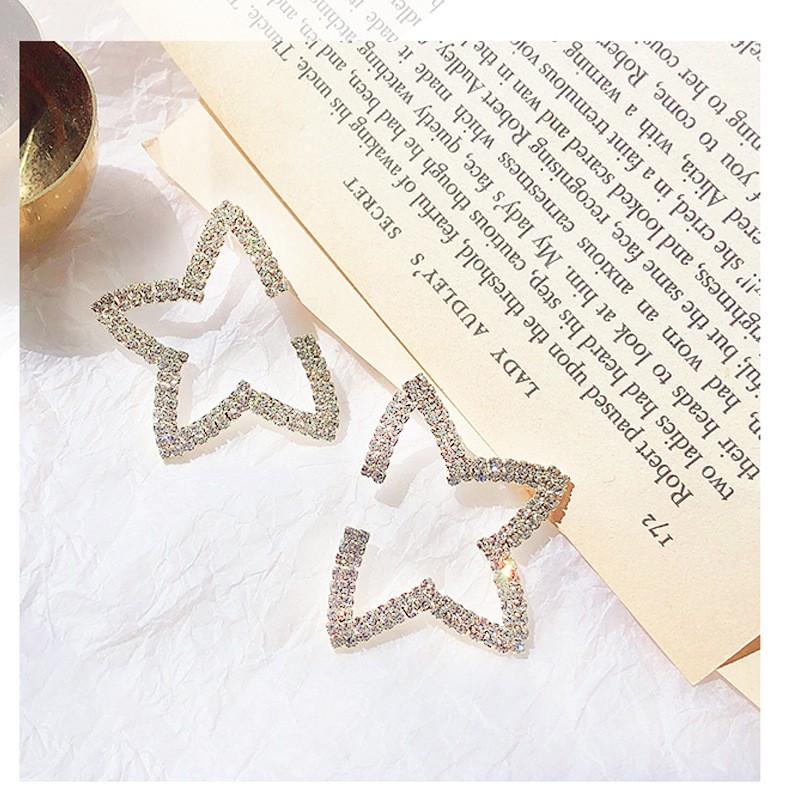 Khuyên tai hình ngôi sao bản lớn, kết đá thời trang, cá tính HT657 - Culi accessories