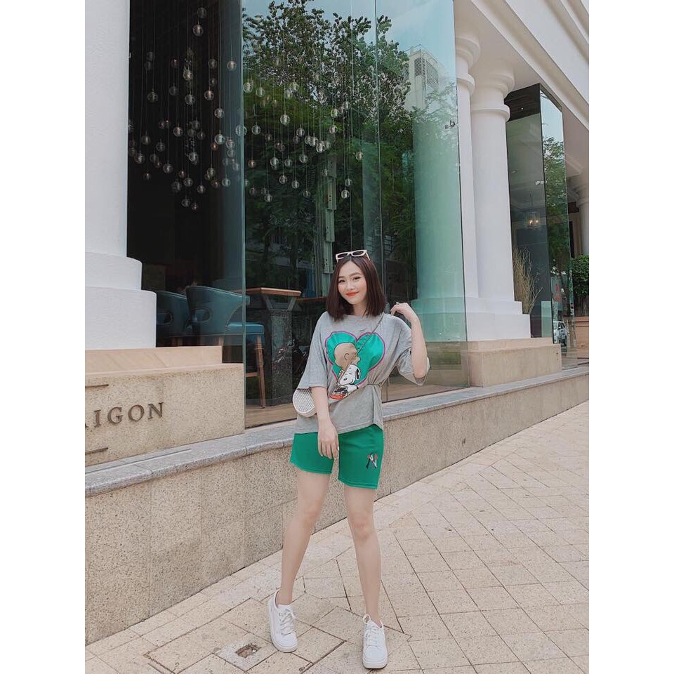 Đồ bộ nữ mặc nhà đẹp thời trang cổ tròn thêu trái tim mẫu hot, thun cotton 4 chiều co dãn cực đẹp, phom chuẩn. Size từ 40-65kg. LEE'S HOME