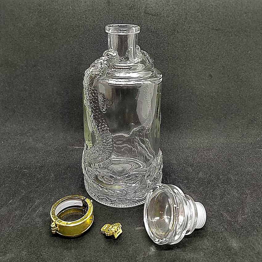Combo 2 chai Thủy Tinh hình Rồng Nổi 500ML - Chai thủy tinh 500ml, bình thủy tinh 500ml pha lê trong suốt