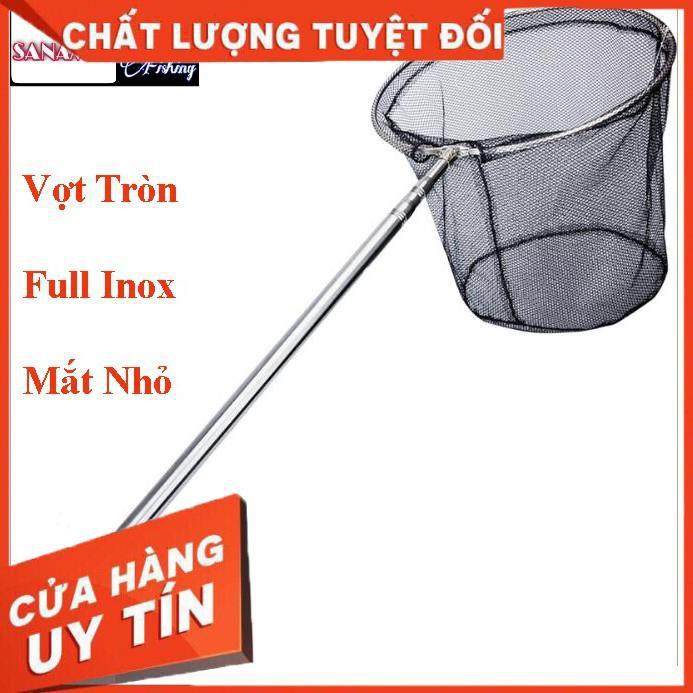 Vợt Vớt Cá Inox Cao Cấp Siêu Bền 1m7 2m1 2m5 3m - Sanami Fishing