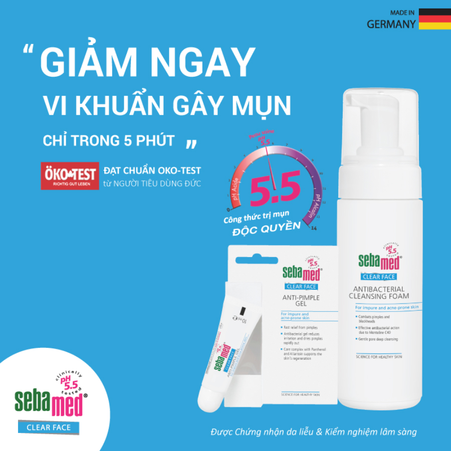 Bộ Sản Phẩm Làm Sạch Giảm Mụn Sebamed pH5.5