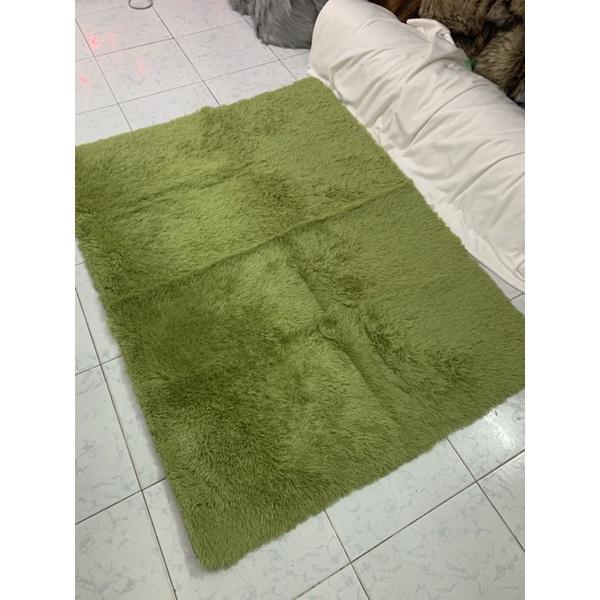 Thảm lông lót sàn phòng ngủ màu xanh 2m x 1m6