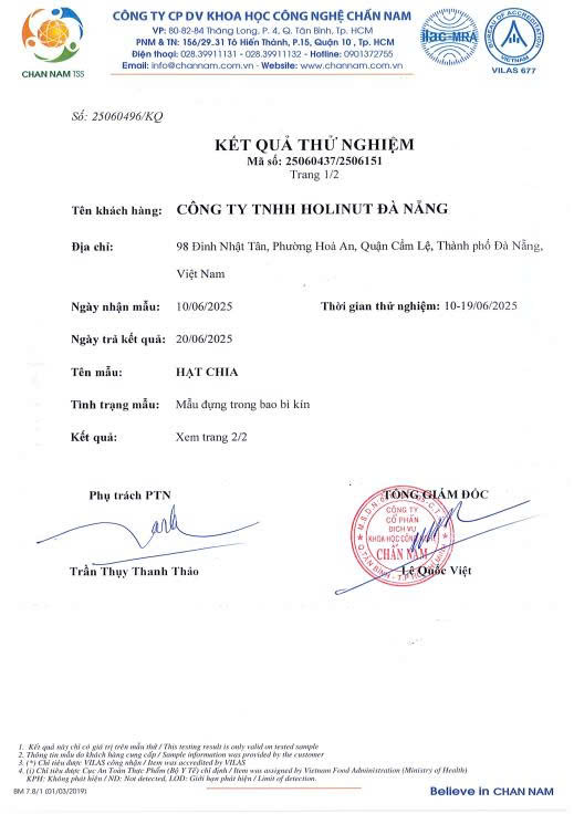 Hạt Chia Hữu Cơ - Organic Chia Seeds/ Thương hiệu Holinut