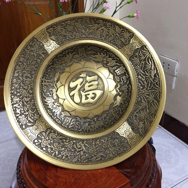 Mâm bồng bằng đồng nguyên chất rộng 40cm