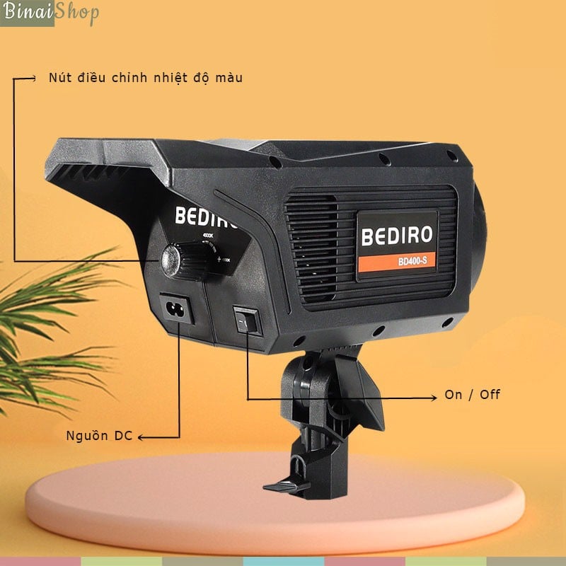 Bediro Bd-400s - Bộ Đèn Bowen Cho Studio Giá Rẻ Cho Phòng Chụp Sản Phẩm, Quay Phim, Livestream (100W