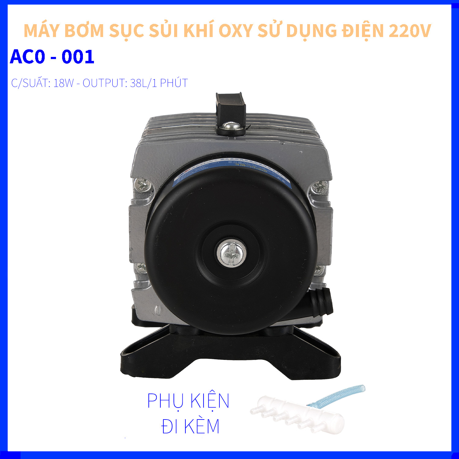 MÁY SỤC SỦI THỔI KHÍ OXY RESUN ACO-001 CHO HỒ BỂ CẢ CẢNH - TÔM - CÁ - SỬ DỤNG NGUỒN ĐIỆN 220V