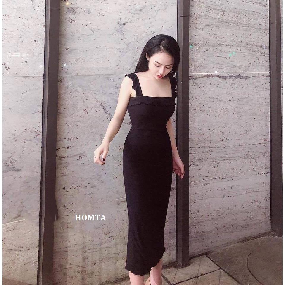 Đầm Body Bèo Vai Thun Gân