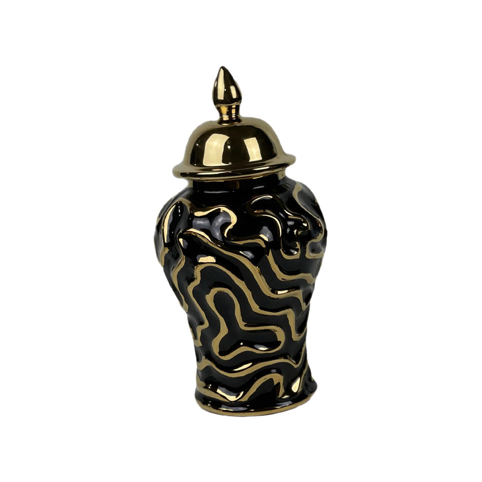 Porcelain Ginger Jar with Lid Traditional Decor Jar Ceramic Flower Vase