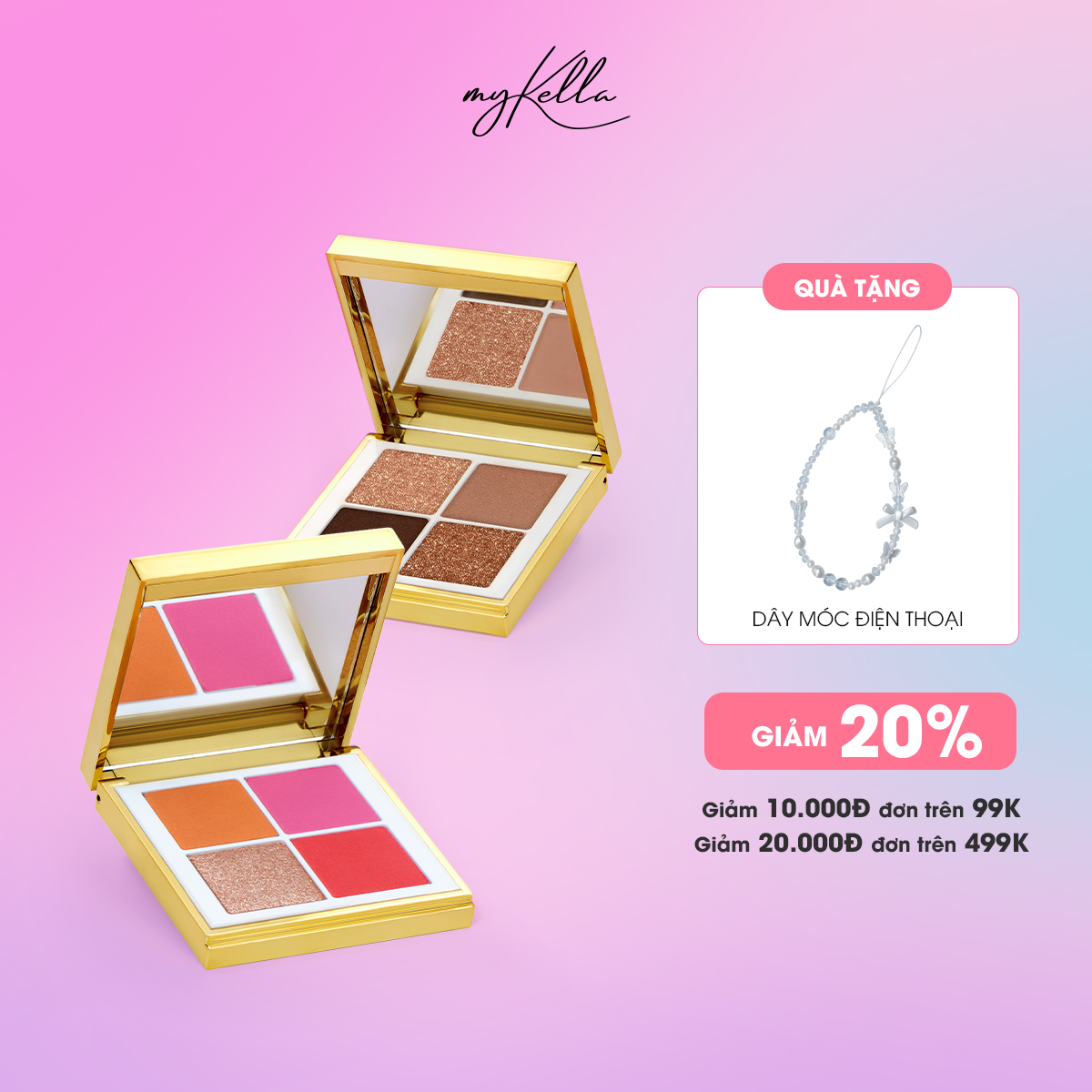 Phấn Mắt Trang Điểm myKella Mini Glam Eye Palette Siêu Mịn