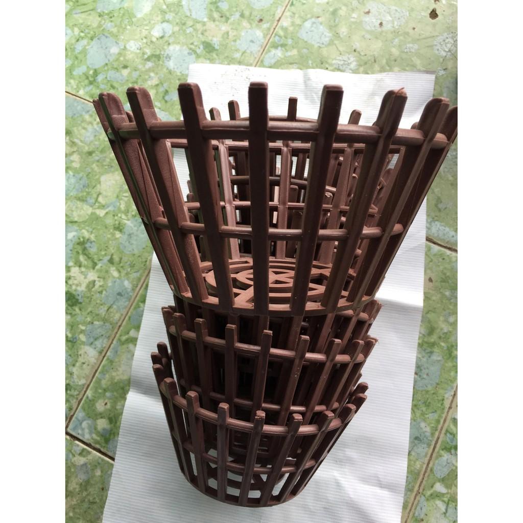 Combo 10 chậu nhựa giả gỗ F23