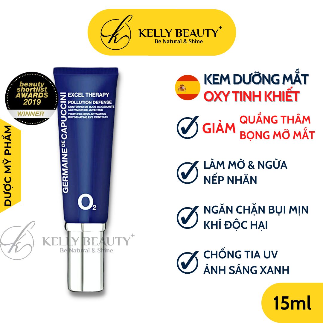 Kem Dưỡng Mắt Germaine ET O2 Pollution Defense Eye Contour - Giảm Quầng Thâm, Bọng Mắt, Mờ Nếp Nhăn | Kelly Beauty