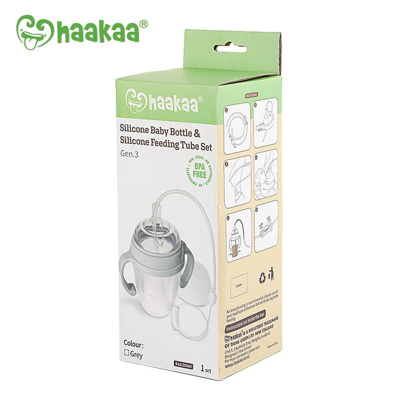 Combo Bình sữa silicone Gen.3 250ml và bộ ống hỗ trợ cho bé ti Haakaa