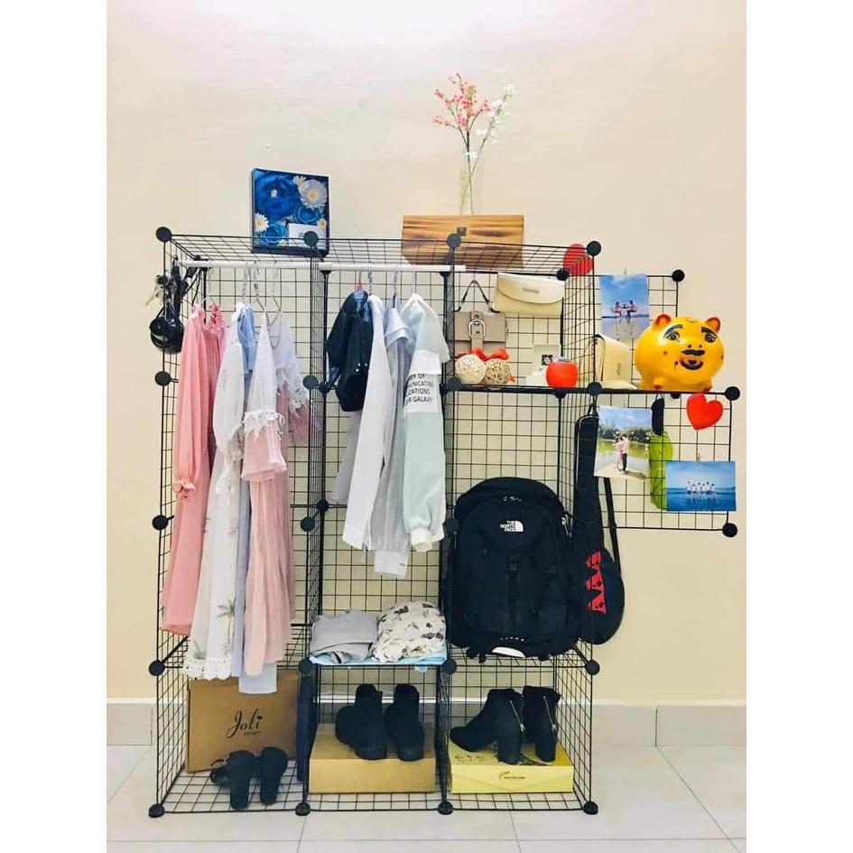Tấm Lưới Thép Lắp Ghép Đa Năng Làm Kệ Tủ Văn Phòng, Treo Ảnh, Quây Chuồng Thú Tặng Kèm Phụ Kiện zz01-zz42
