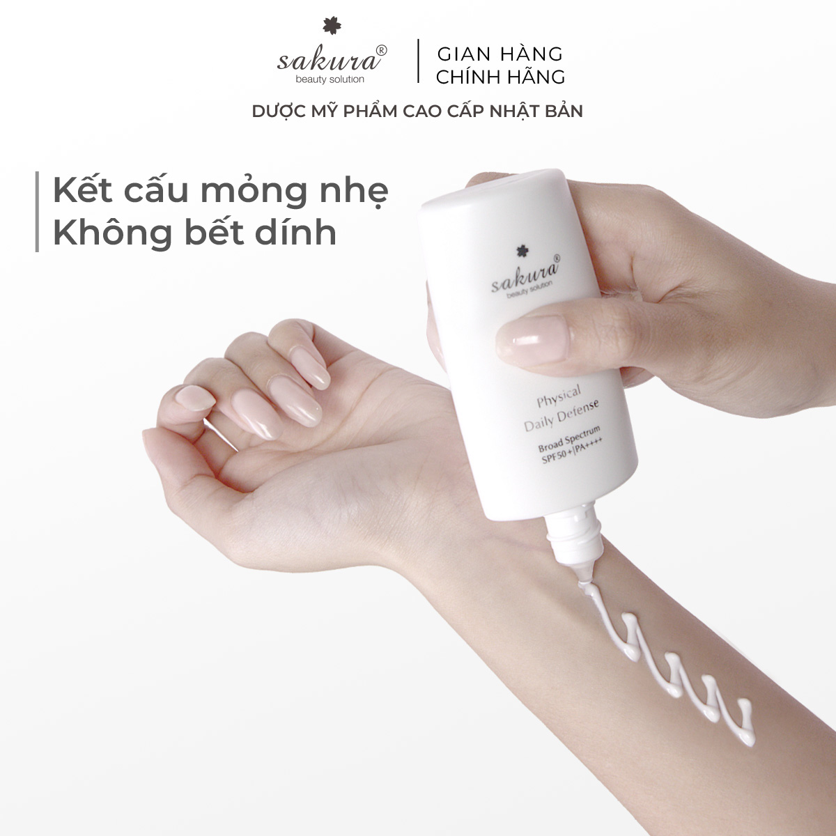 Kem Chống Nắng Sakura Physical Daily Defense SPF 50+ PA ++++ (60g)