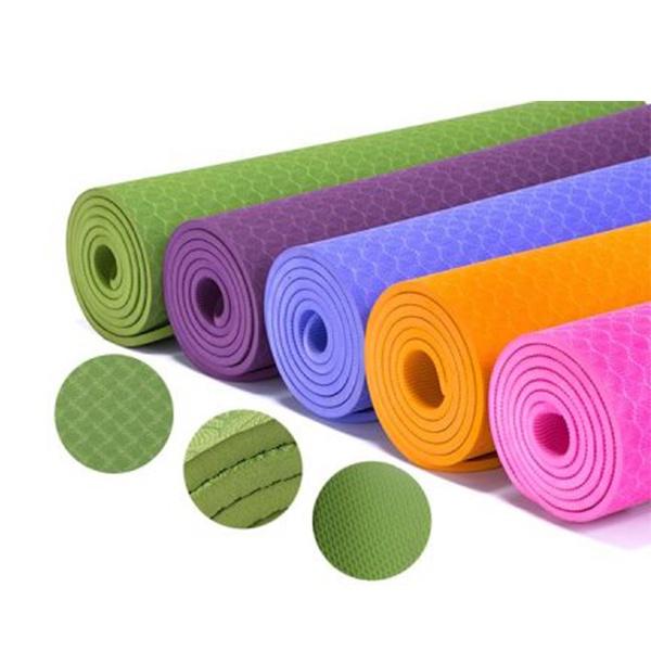 Thảm Tập Yoga gym định tuyến 1 lớp Dầy 6mm Cao Cấp Chống Trơn Trượt Không Thấm Nước, chất liệu TPE tập thể dục tại nhà