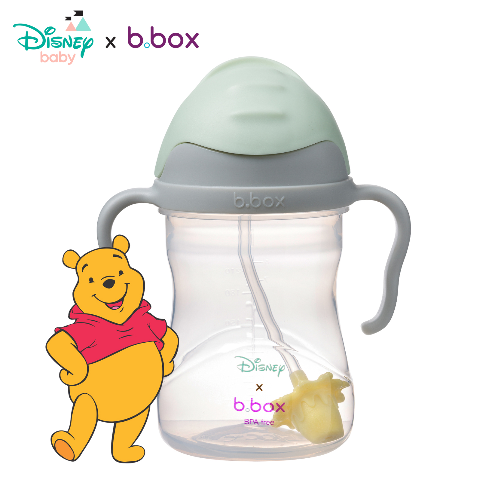 b.box Disney Bình nước 360 độ cho bé tập uống nước 240ml - Winnie The Pooh