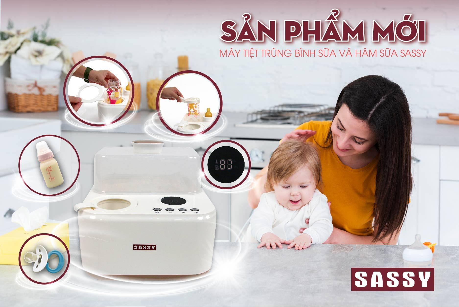 Máy Tiệt Trùng Bình Sữa và Hâm Sữa 2in1 Sassy