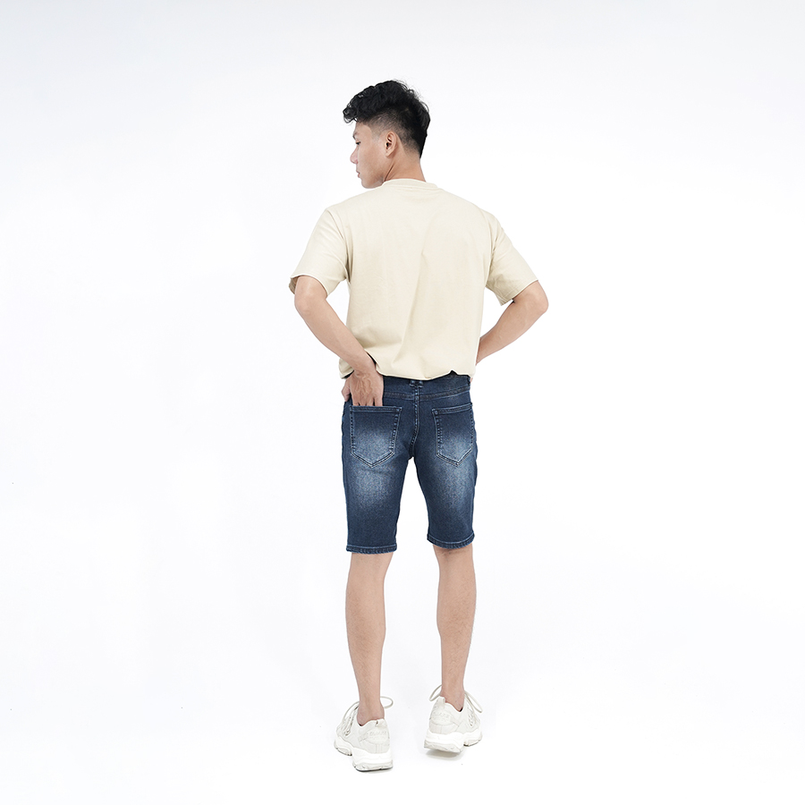 Quần Short Jeans Nam Rách Cao Cấp HUNTER -RAYS Form Slimfit Thun Màu Xanh S57