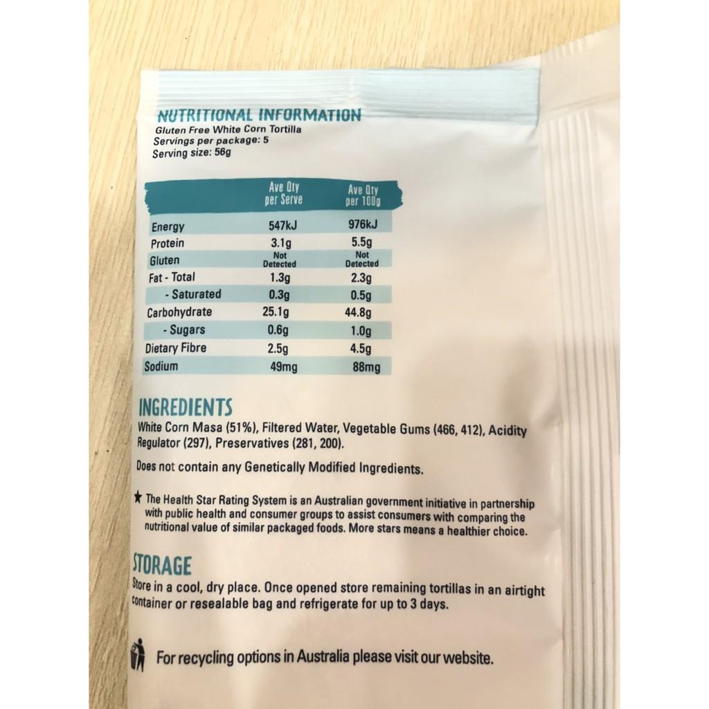 Bánh tráng Tortilla Mexico Bắp túi 280g 10 bánh Mexico Corn Tortillas