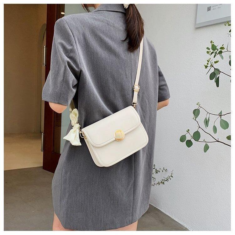Túi đeo chéo nữ da mềm, túi xách đeo chéo nữ khóa tròn kiểu dáng Hàn Quốc đi chơi dạo phố TXN34 Sieure888_Store