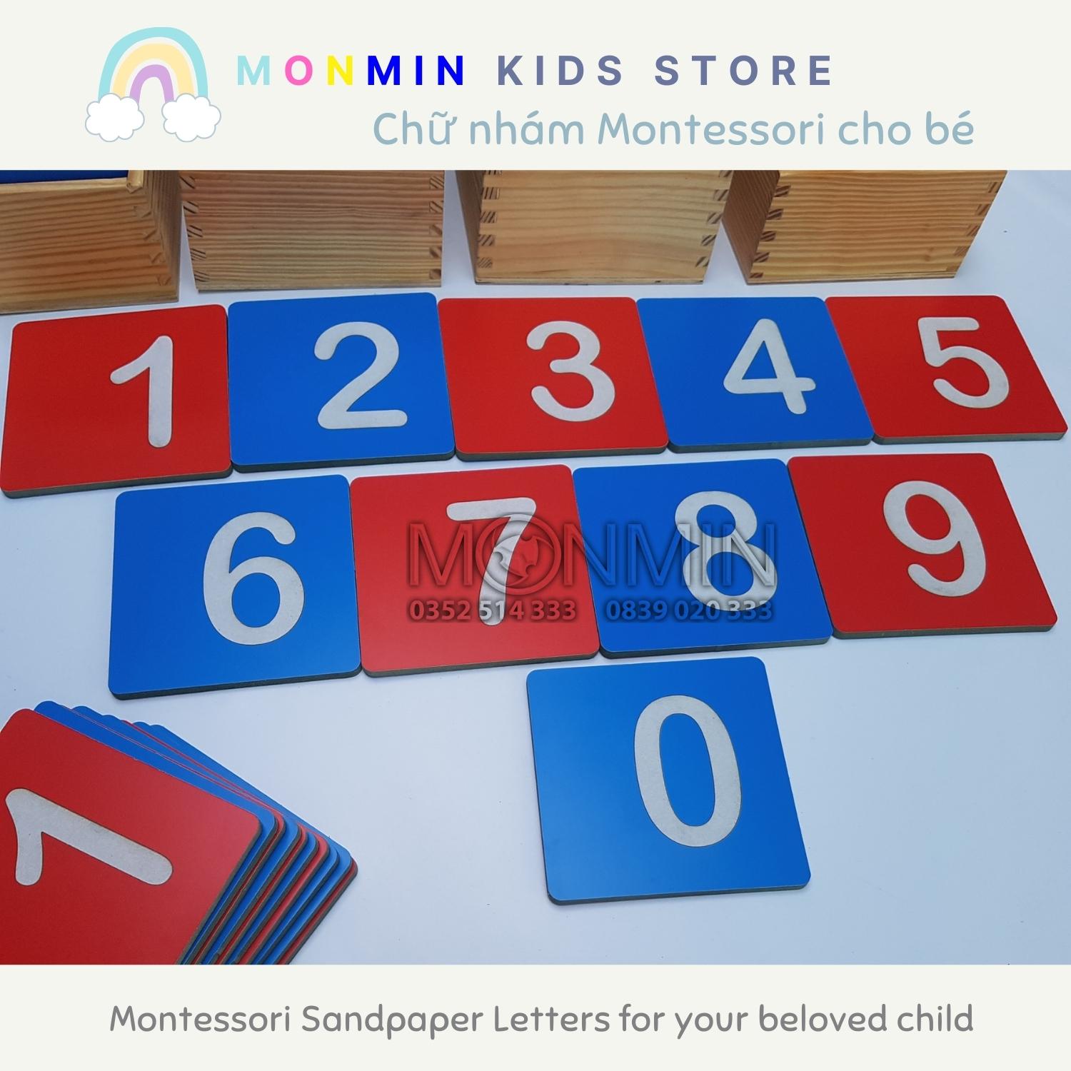 Bộ 10 Số nhám MONMIN (Montessori Sandpaper Numbers)