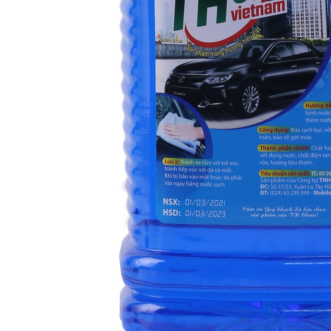 Nước rửa kinh ô tô, xe máy TH CLEAN can 2.5 lít