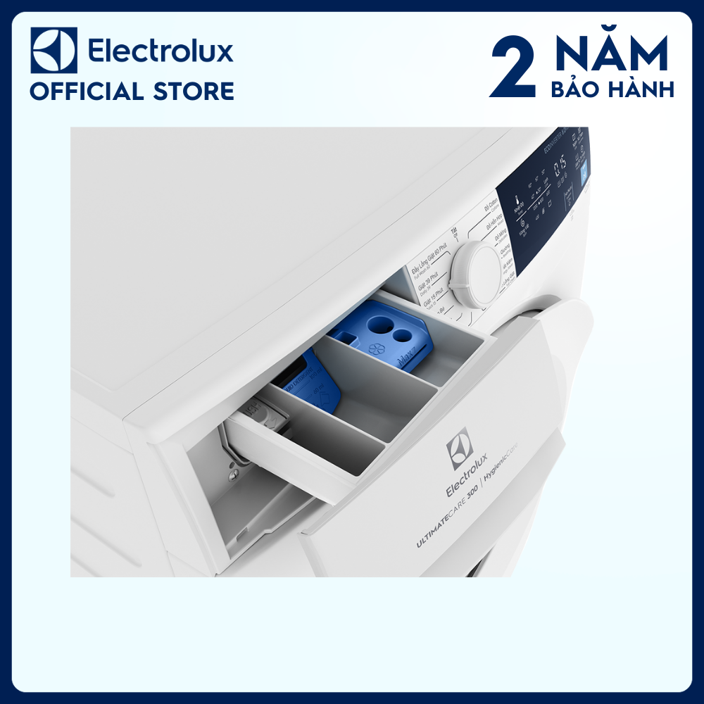 [Miễn phí giao hàng toàn quốc] [Miễn phí lắp đặt] Máy giặt cửa trước Electrolux 8kg UltimateCare 300 - EWF8024D3WB - Giặt hơi nước diệt 99.9% vi khuẩn hiệu quả trên nhiều loại vải khác nhau, tiết kiệm điện năng [Hàng Chính Hãng]