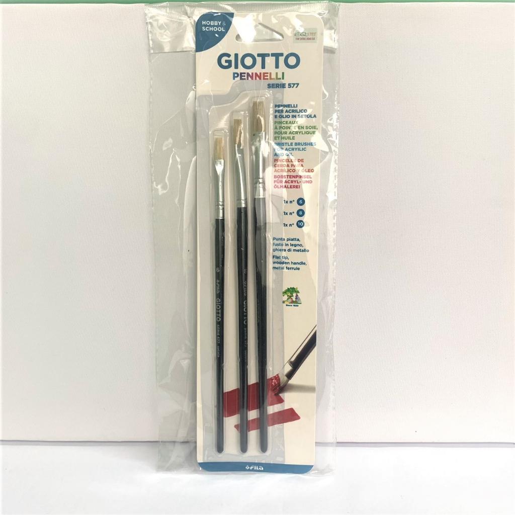 Vỉ 3 chổi vẽ nhập khẩu Italy GIOTTO Art 577 số 6,8,10 026200