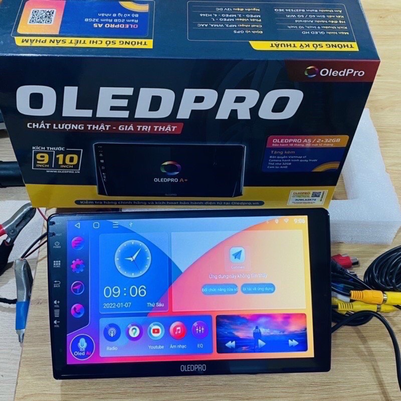 Màn Hình Android OLEDPRO A5 (Ram2+Rom32G+Chip8x) - Màn Hình 9inch Cho Ô Tô - Chạy Sim 4G, Phát WiFi, Điều Khiển Giọng Nói