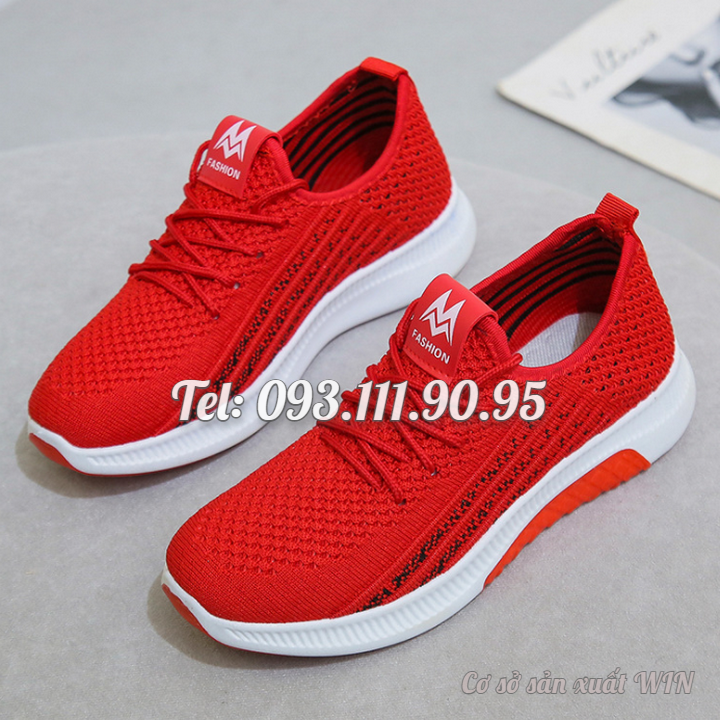 Giày thể thao sneaker Nữ kẻ sọc, đế khoan phối màu – Mã số 1830