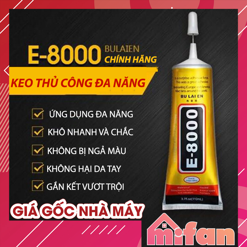 Keo E8000 50ml BULAIEN - Keo Dán Thủ Công Handmade, Keo Dẻo Acrylic Dán Gioăng Ron Màn hình điện thoại - MIFAN PHÂN PHỐI CHÍNH HÃNG