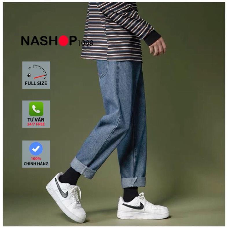 Quần jean bò baggy nam Nashop QT30 1089 quần bò ống đứng hot năm 2021