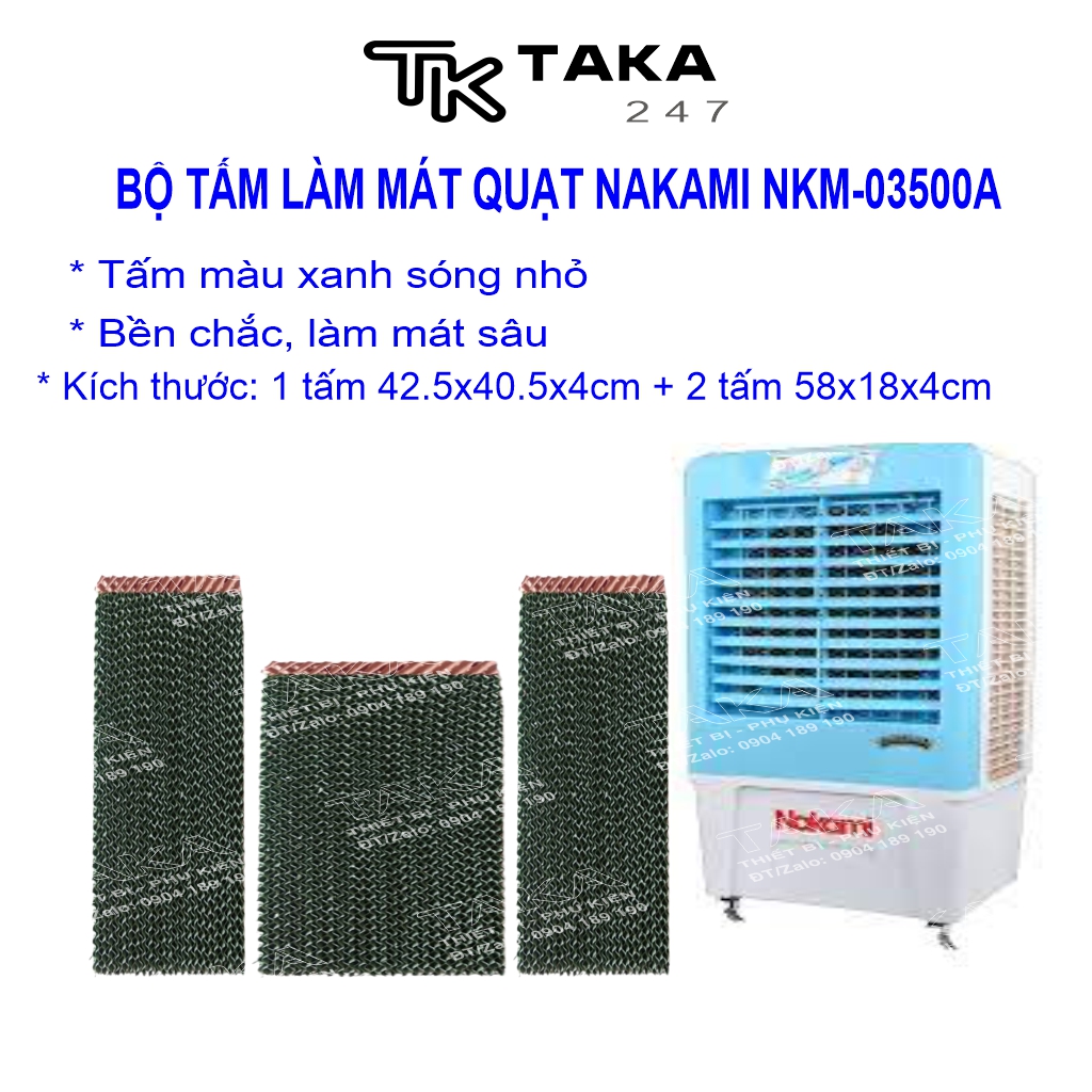 Tấm làm mát quạt Na.ka.mi NKM-03500A (1 tấm 42.5x40.5x4cm + 2 tấm 58x18x4cm)