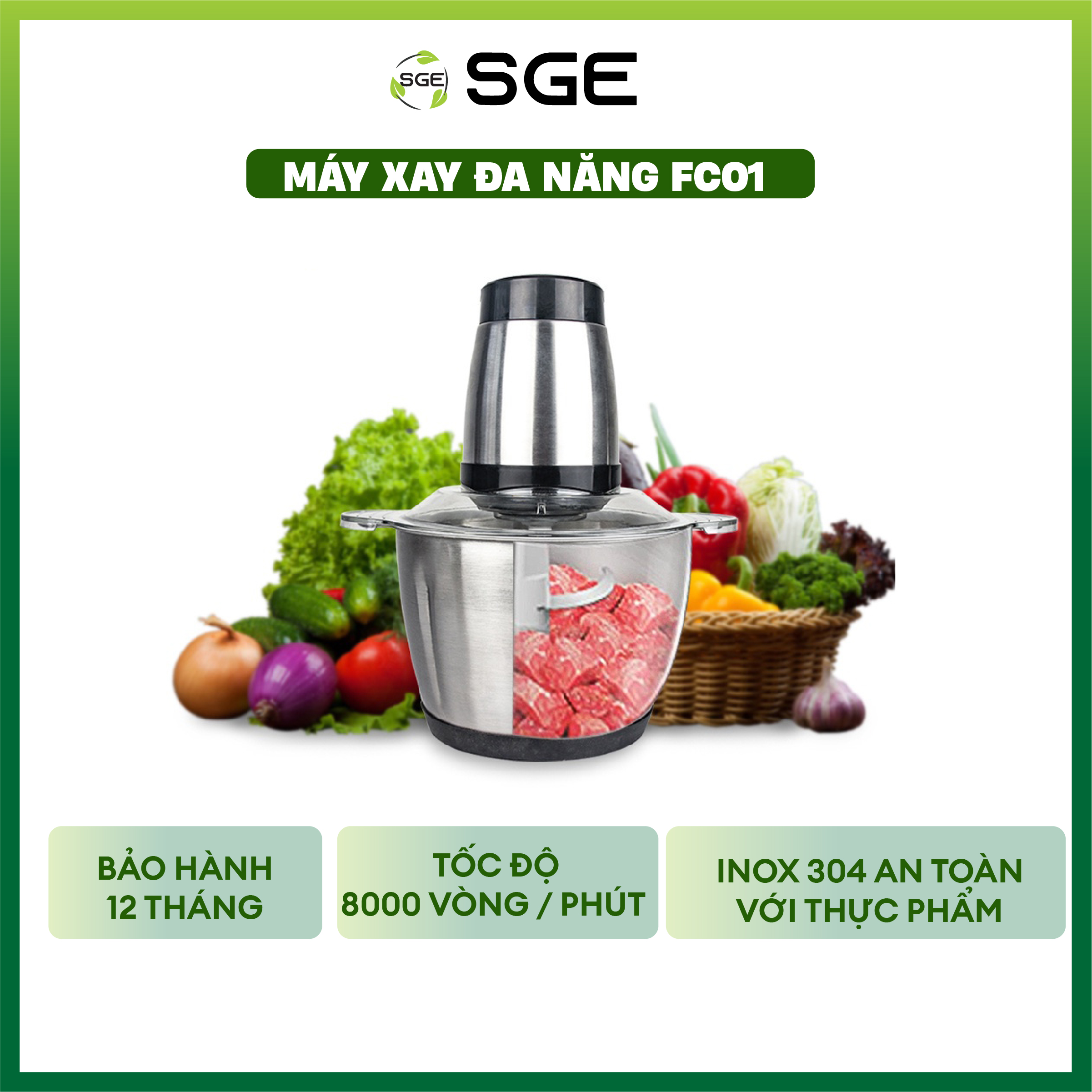 Máy Xay Đa Máy Xay Đa Năng FC01. Xay Thực Phẩm Dễ Dàng, Nhanh Chóng. Nồi Xay Inox 3L, Động Cơ 300W Mạnh Mẽ. Hàng Nhập Khẩu Chính Hãng Cao Cấp