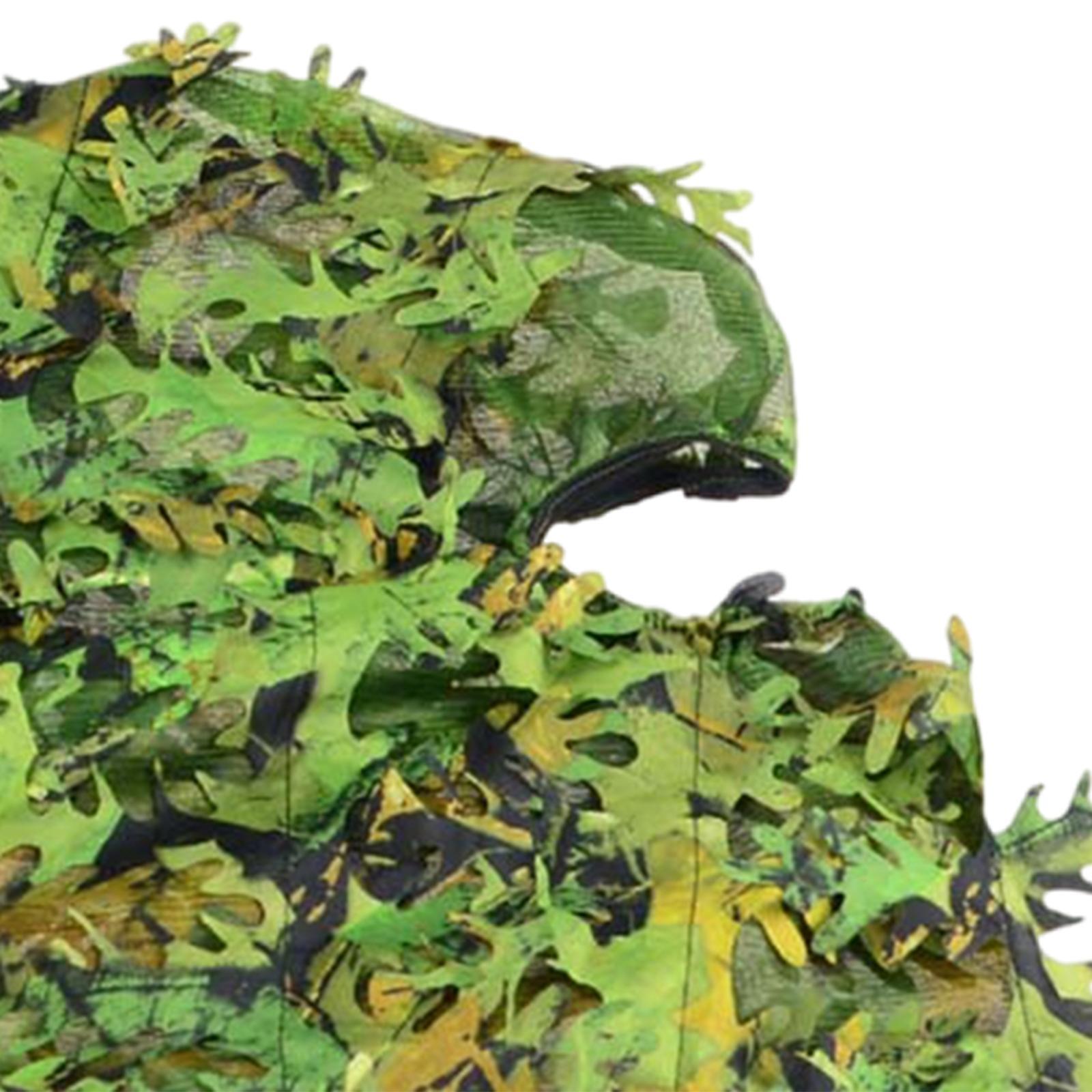 Leaf Camouflage Face Mask, Ghillie Hood, Eye Hole, Lightweight Camo Face Cover, Breathable Headwear for Hunting Shooting Men Women Hunting Gear