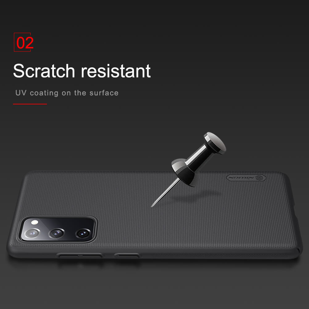 Ốp Lưng Samsung Galaxy S20 FE chống sốc hiệu Nillkin Super Frosted Shield mặt lưng nhung mịn bám tay  - Hàng Chính Hãng