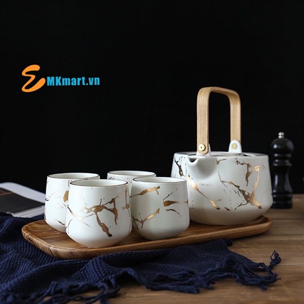 BỘ BÌNH TRÀ ĐÁ CẨM THẠCH CT950 PHONG CÁCH BẮC ÂU - Kiểu dáng hiện đại, trẻ trung, phong cách.