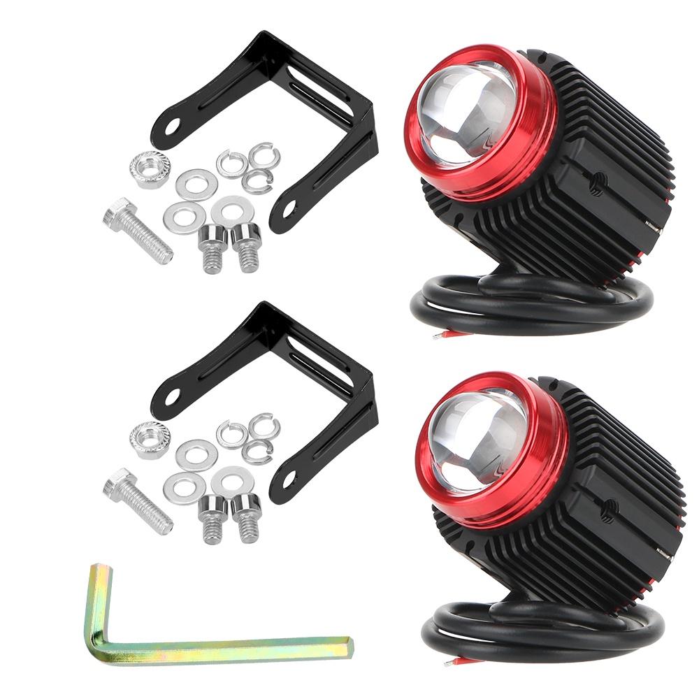 Set 2 đèn pha LED chống thấm nước bằng thép hai màu sắc dành cho xe mô tô