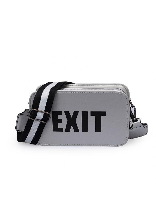 Túi Hộp Đeo Chéo EXIT Dây Sọc Trắng Đen Thời Trang Parisa