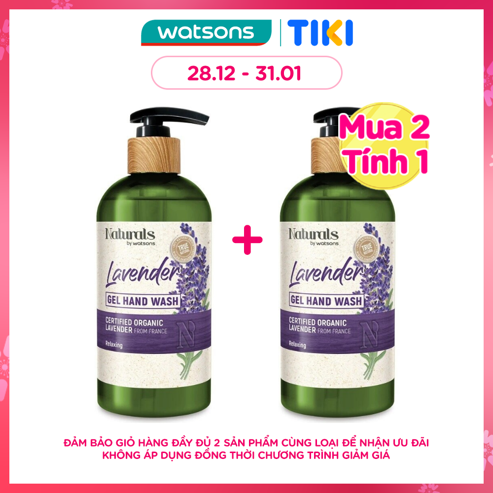 Gel Rửa Tay Naturals By Watsons Hương Lavender True Natural Lavender Gel Hand Wash 400ml