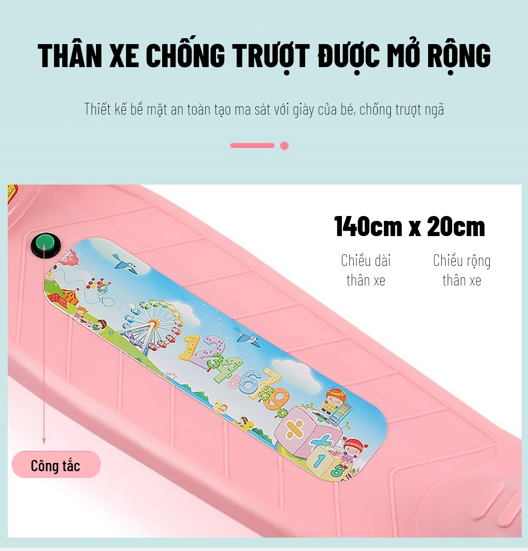 Xe Trượt Scooter Cho Bé, Xe Trượt Scooter Trẻ Em Có Đèn LED Phát Sáng, Phát Nhạc, Chất Liệu Nhựa PP An Toàn, Gọn Nhẹ