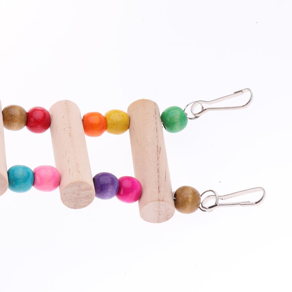 2x Nature Parrot Swing Stairs Wooden Swing Climbing Parrots Ladder Bird Toy