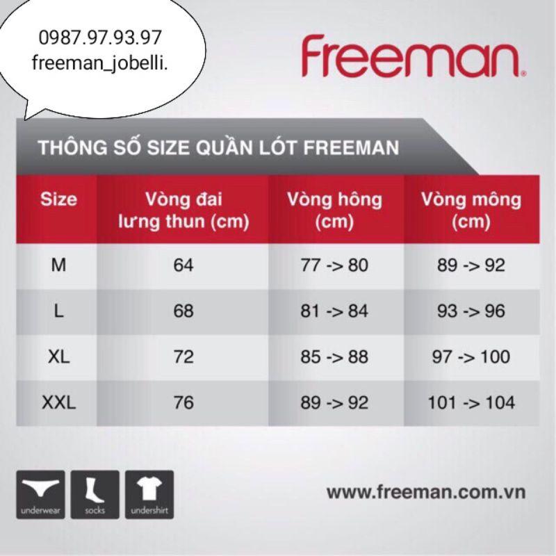 quần lót Freeman lưng nhỏ 6005thun lạnh 84% nylon -16% spandex