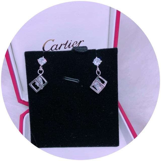 Bông tai nữ đính đá rubic trẻ trung