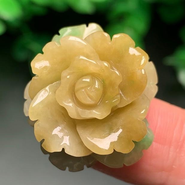 Hoa khai phú quý vàng Ngọc phỉ thúy tự nhiên