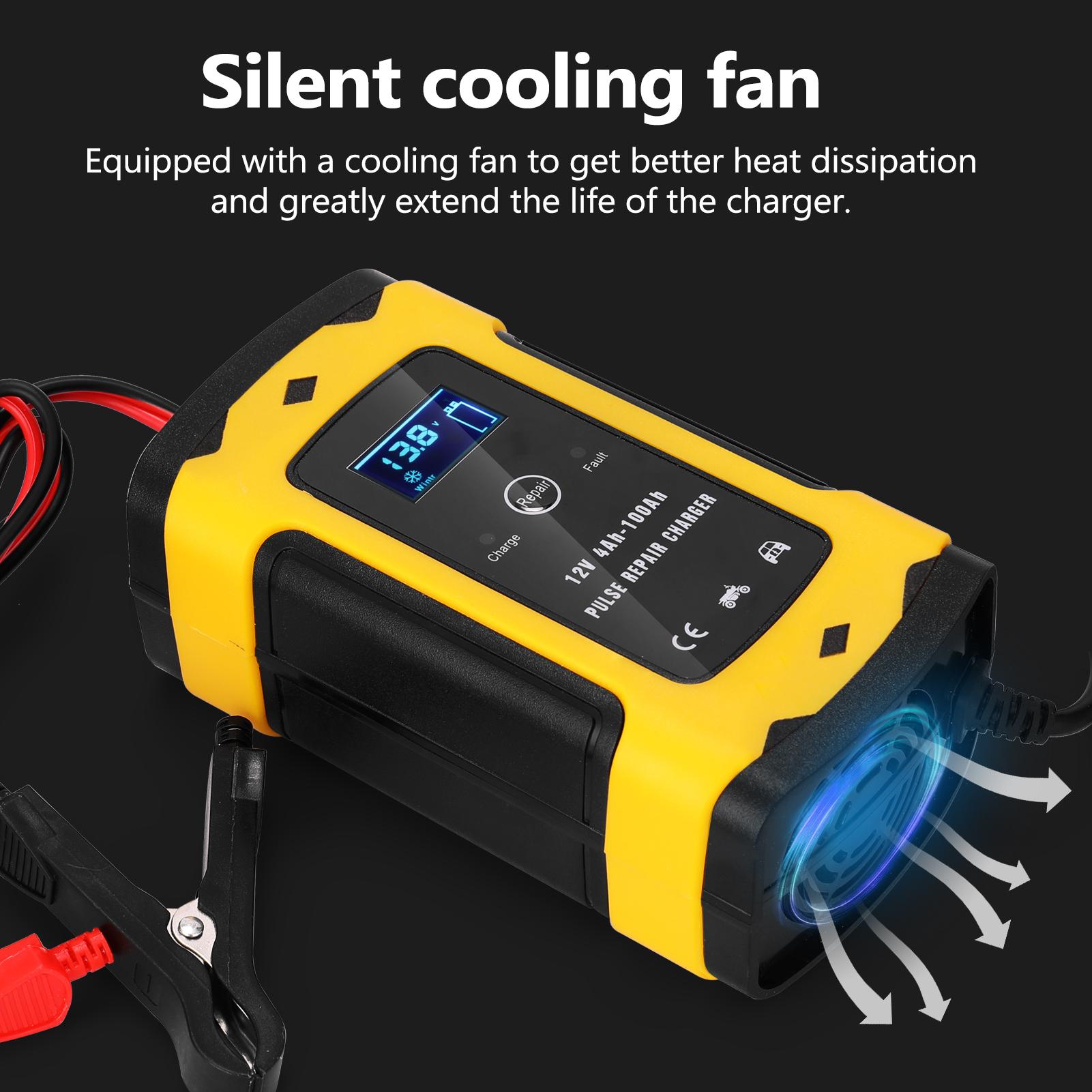 Digital LCD Display 12 V 6A Motorcycle Battery Recharger for Lead Acid Battery Auto Moto Battery Recharging Tool