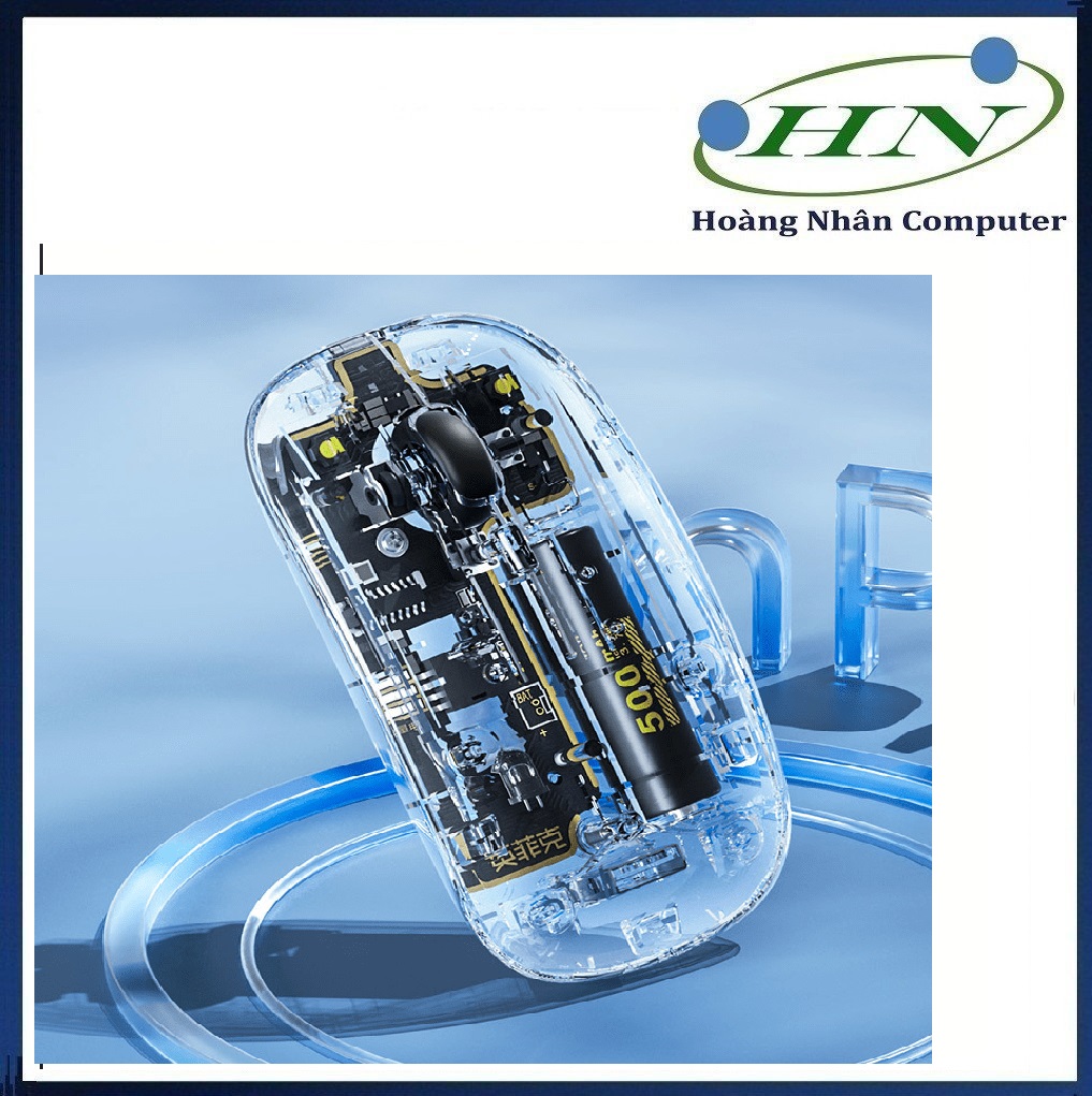 Chuột không dây  X5 thiết kế trong suốt mới lạ kết nối bằng chip USB 2.4G với dung lượng pin lên đến 500mAh