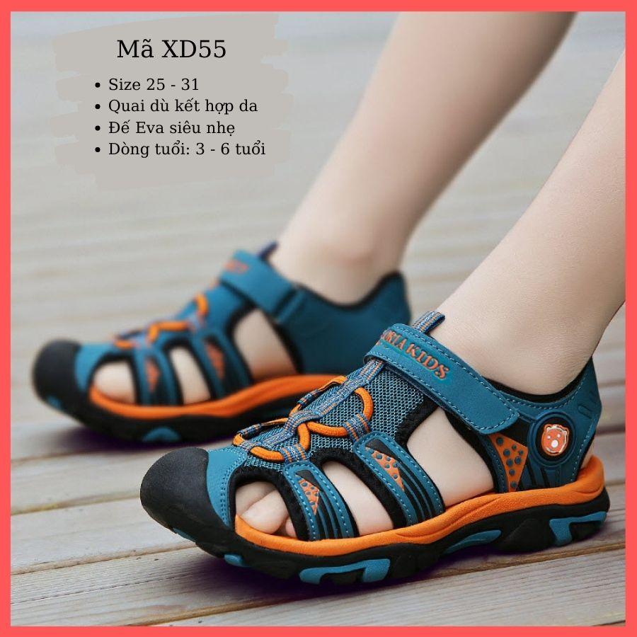 Sandal bít mũi Coga Kids XD55 cho bé trai, trẻ em nam 3 - 6 tuổi siêu nhẹ, đàn hồi, chống trơn trượt quai hậu thời trang